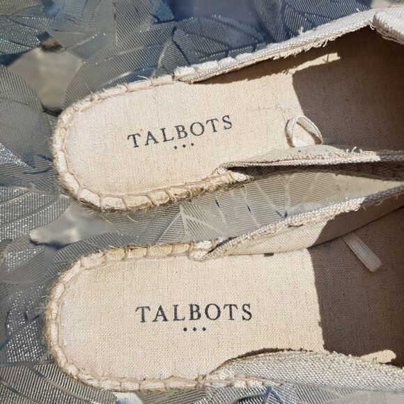 TALBOTS CANVAS SLIP ON SHOES WOMENS SIZE 6 PINEAPPLE TROPICAL ESPADRILLES LOAFER - Picture 2 of 5